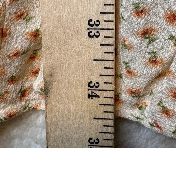 American Eagle Floral Babydoll Mini Dress Size M Butter Yellow Tiered Boho - Picture 7 of 10